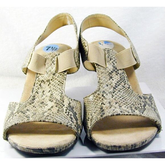 Aerosoles snakeskin print sandals heels - Picture 1 of 4